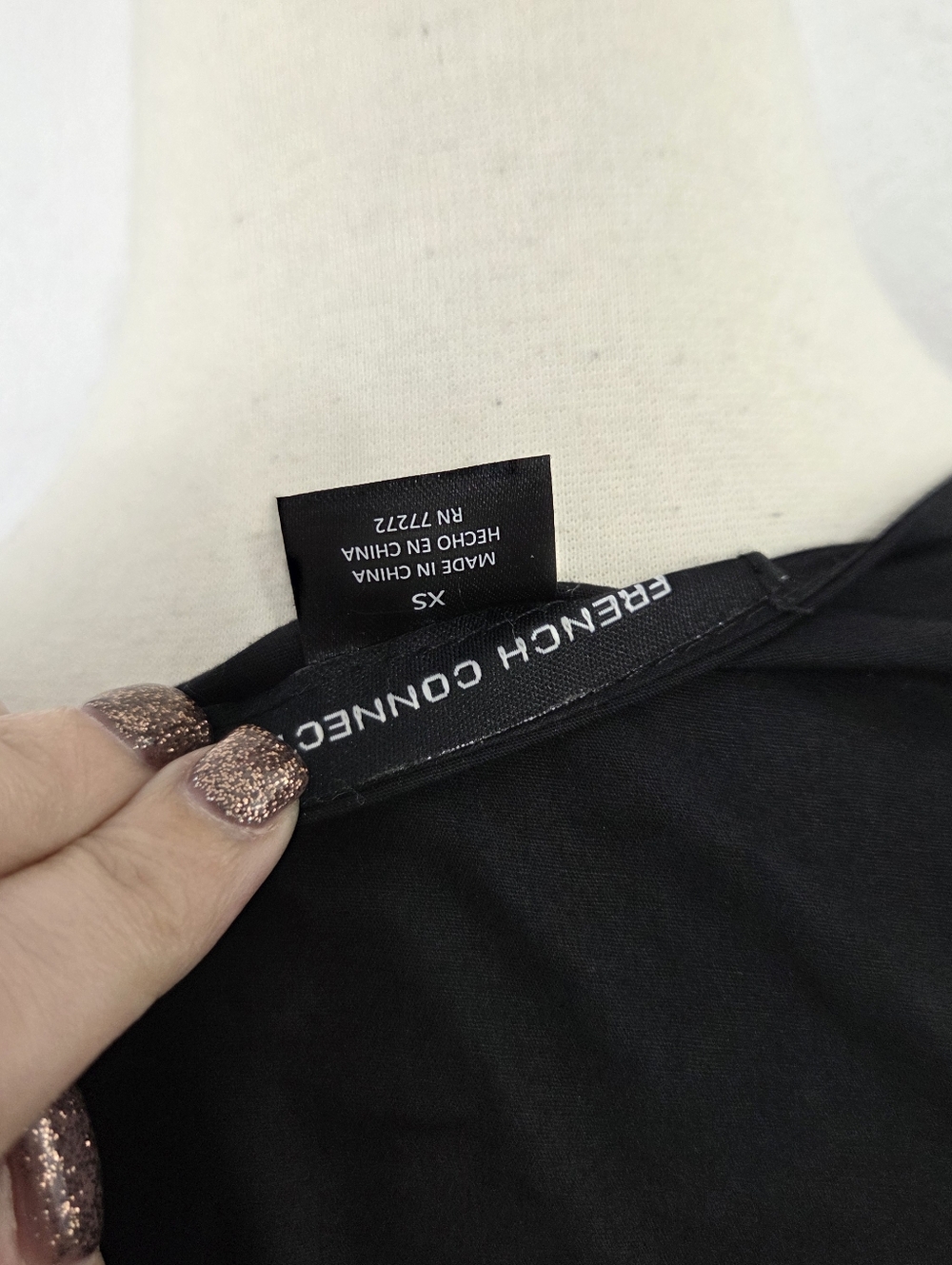 French connection puff sleeve maxi dress black poplin cotton women's Size XS - Picture 5 of 7